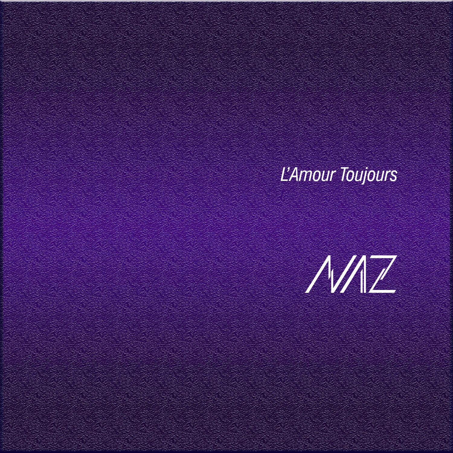 dark purple square with pattern with title of song and logo